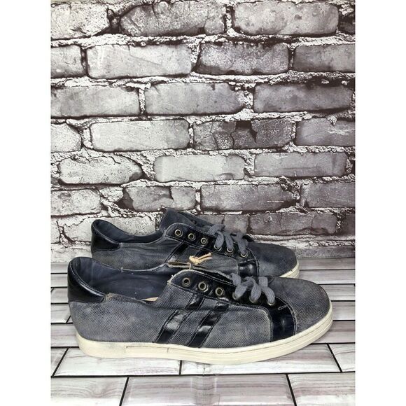 Bed Stu Workshop Blue Gray Denim Distressed Lace Casual Sneakers Men 13M US/46EU - Picture 6 of 16